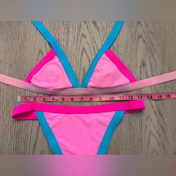 SHEIN Colorblock Neon Bikini Set Size S - Picture 8 of 9